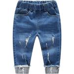 Jeans desgastados infantiles azules celeste de algodón desgastado 3 años para bebé 