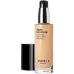 Bases fluidas doradas con factor 25 Kiko Foundation textura líquida para mujer 