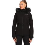 Chaquetas negras de sintético de esquí rebajadas con capucha Kilpi talla XL para mujer 