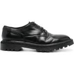 Zapatos negros de goma con puntera redonda rebajados con tacón cuadrado con cordones formales con logo PREMIATA para hombre 
