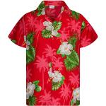 Camisas rojas de flores  tallas grandes manga corta floreadas con motivo de flores talla M para hombre 