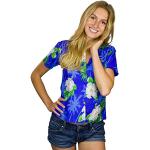Camisas azul marino de flores  tallas grandes manga corta floreadas talla XL para mujer 