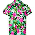 Camisas verdes de poliester de flores  rebajadas manga corta informales floreadas talla XS para hombre 