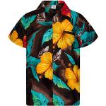 Camisas marrones de poliester de flores  de verano tallas grandes informales floreadas talla 6XL para hombre 
