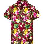 Camisas granate de poliester de flores  manga corta informales floreadas talla XS para hombre 