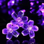 Lámparas LED lila de carácter romántico floreadas 