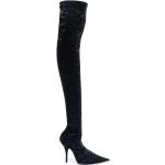 Botas altas negras de terciopelo arrugadas Balenciaga talla 39 de materiales sostenibles para mujer 