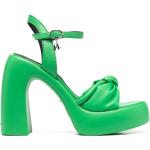 Sandalias verdes de goma con plataforma rebajadas con tacón cuadrado con logo Karl Lagerfeld talla 39 para mujer 