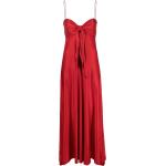 Vestidos largos rojos de viscosa rebajados con tirantes finos maxi talla S para mujer 