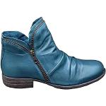 Botas azules de piel de serpiente con plataforma  con cremallera vintage con tachuelas para mujer 