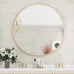 Espejos dorados de metal de baño con marco 70 cm de diámetro 