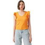 Camisetas premamá naranja sin mangas con escote V lavable a máquina talla S para mujer 