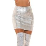 Minifaldas plateado de viscosa Koucla con tachuelas talla S para mujer 