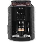 Krups Máquina de café Essential, molinillo de granos, cafetera espresso, pantalla LCD, limpieza automática, boquilla de vapor para capuchino negro YY8135FD