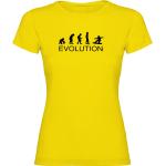 Camisetas deportivas amarillas de algodón manga corta con cuello redondo de punto Kruskis talla M para mujer 