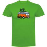 Camisetas deportivas verdes de algodón manga corta con cuello redondo hippie de punto Kruskis talla S para hombre 