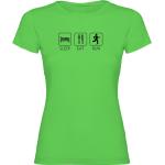 Kruskis Sleep Eat And Run Short Sleeve T-shirt Verde 2XL Mujer