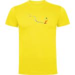 Camisetas deportivas amarillas de algodón manga corta con cuello redondo de punto Kruskis talla XL para hombre 