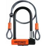 Kryptonite Evolution Mini 7 con 4' cable de lazo U-Lock Kripto Flex doble para bicicleta - Naranja y Negro