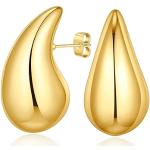 Pendientes dorados de oro de aro de 18 quilates para mujer 