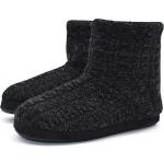 Pantuflas botines negras de terciopelo de invierno vintage de punto talla 44 para hombre 