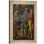 Kunst für Alle 'Das Martyrium de San Mauricio – Fotografía enmarcada de El Greco, de impresión handgefertigten imágenes de Marco, 30 x 40 cm, Plata Raya
