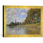Kunst für Alle ' – Fotografía enmarcada de Claude Monet Zaandam, de impresión handgefertigten imágenes de Marco, 40 x 30 cm, Oro Raya