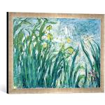 Kunst für Alle ' – Fotografía enmarcada de Claude Monet Yellow and Purple Irises, 1924 – 25, de impresión handgefertigten imágenes de Marco, 60 x 40 cm, Plata Raya