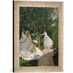 Kunst für Alle ' – Fotografía enmarcada de Claude Monet Women in The Garden, 1867, de impresión handgefertigten imágenes de Marco, 30 x 40 cm, Plata Raya