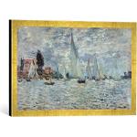 Kunst für Alle ' – Fotografía enmarcada de Claude Monet The Boats, or Regatta at Argenteuil, c.1874, de impresión handgefertigten imágenes de Marco, 60 x 40 cm, Oro Raya