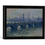 Cuadros negros de impresión digital Claude Monet vintage Kunst für Alle con motivo de puente 