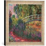 Cuadros de impresión digital Claude Monet vintage con rayas Kunst für Alle con motivo de puente 