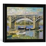 Cuadros negros de impresión digital Claude Monet vintage Kunst für Alle con motivo de puente 