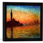 Kunst für Alle ' – Fotografía enmarcada de Claude Monet View of San Giorgio Maggiore, Venice by Twilight, 1908, de impresión handgefertigten imágenes de Marco, 40 x 30 cm, Color Negro Mate