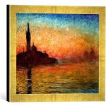 Kunst für Alle ' – Fotografía enmarcada de Claude Monet View of San Giorgio Maggiore, Venice by Twilight, 1908, de impresión handgefertigten imágenes de Marco, 40 x 30 cm, Oro Raya