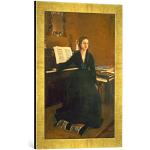 Kunst für Alle ' – Fotografía enmarcada de Edgar Degas Madame Camus Am Piano, de impresión handgefertigten imágenes de Marco, 40 x 60 cm, Oro Raya