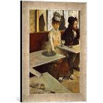 Kunst für Alle ' – Fotografía enmarcada de Edgar Degas en el Café – de absenta, Arte de impresión handgefertigten imágenes de Marco, 30 x 40 cm, Plata Raya