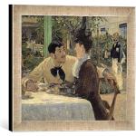 Kunst für Alle ' – Fotografía enmarcada de Edouard Manet – Chez le Père Lathuille, de impresión handgefertigten imágenes de Marco, 40 x 30 cm, Plata Raya