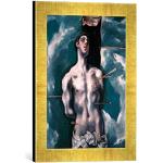 Kunst für Alle ' – Fotografía enmarcada de El Greco La Sagrada Sebastian, de impresión handgefertigten imágenes de Marco, 30 x 40 cm, Oro Raya