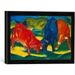 Kunst für Alle ' – Fotografía enmarcada de Franz Marc Kämpf de Vacas Bailarinas, de impresión handgefertigten imágenes de Marco, 40 x 30 cm, Color Negro Mate