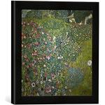 Kunst für Alle – Fotografía enmarcada de Gustav Klimt Ninna Jardín Paisaje, de impresión handgefertigten imágenes de Marco, 30 x 30 cm, Color Negro Mate