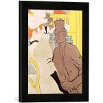 Kunst für Alle ' – Fotografía enmarcada de Henri de Toulouse Lautrec The engli shman at The Moulin Rouge, 1892, de impresión handgefertigten imágenes de Marco, 30 x 40 cm, Color Negro Mate