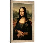 Kunst für Alle ' – Fotografía enmarcada de Leonardo da Vinci Mona Lisa, c.1503 – 6, de impresión handgefertigten imágenes de Marco, 40 x 60 cm, Plata Raya
