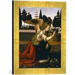 kunst für alle ' – Fotografía enmarcada de Leonardo da Vinci Die Verkündigung, de impresión handgefertigten imágenes de Marco, 30 x 40 cm, Oro Raya