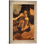 Kunst für Alle ' – Fotografía enmarcada de Leonardo da Vinci Der heilige Hieronymus in Der Wildnis, de impresión handgefertigten imágenes de Marco, 30 x 40 cm, Plata Raya