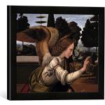 Kunst für Alle ' – Fotografía enmarcada de Leonardo da Vinci Die Verkündigung, de impresión handgefertigten imágenes de Marco, 40 x 30 cm, Color Negro Mate