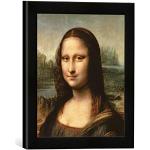 Kunst für Alle ' – Fotografía enmarcada de Leonardo da Vinci Detail of Mona Lisa, c.1503 – 6, de impresión handgefertigten imágenes de Marco, 30 x 30 cm, Color Negro Mate