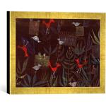 Cuadros dorados de impresión digital Paul Klee con rayas Kunst für Alle con motivo de pájaros 