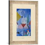 Kunst für Alle ' – Fotografía enmarcada de Paul Klee Similar a 147 con schlanker Verde Abeto, de impresión handgefertigten imágenes de Marco, 30 x 40 cm, Plata Raya