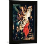 Kunst für Alle ' – Fotografía enmarcada de Peter Paul Rubens La Cruz abnahme, de impresión handgefertigten imágenes de Marco, 30 x 40 cm, Color Negro Mate